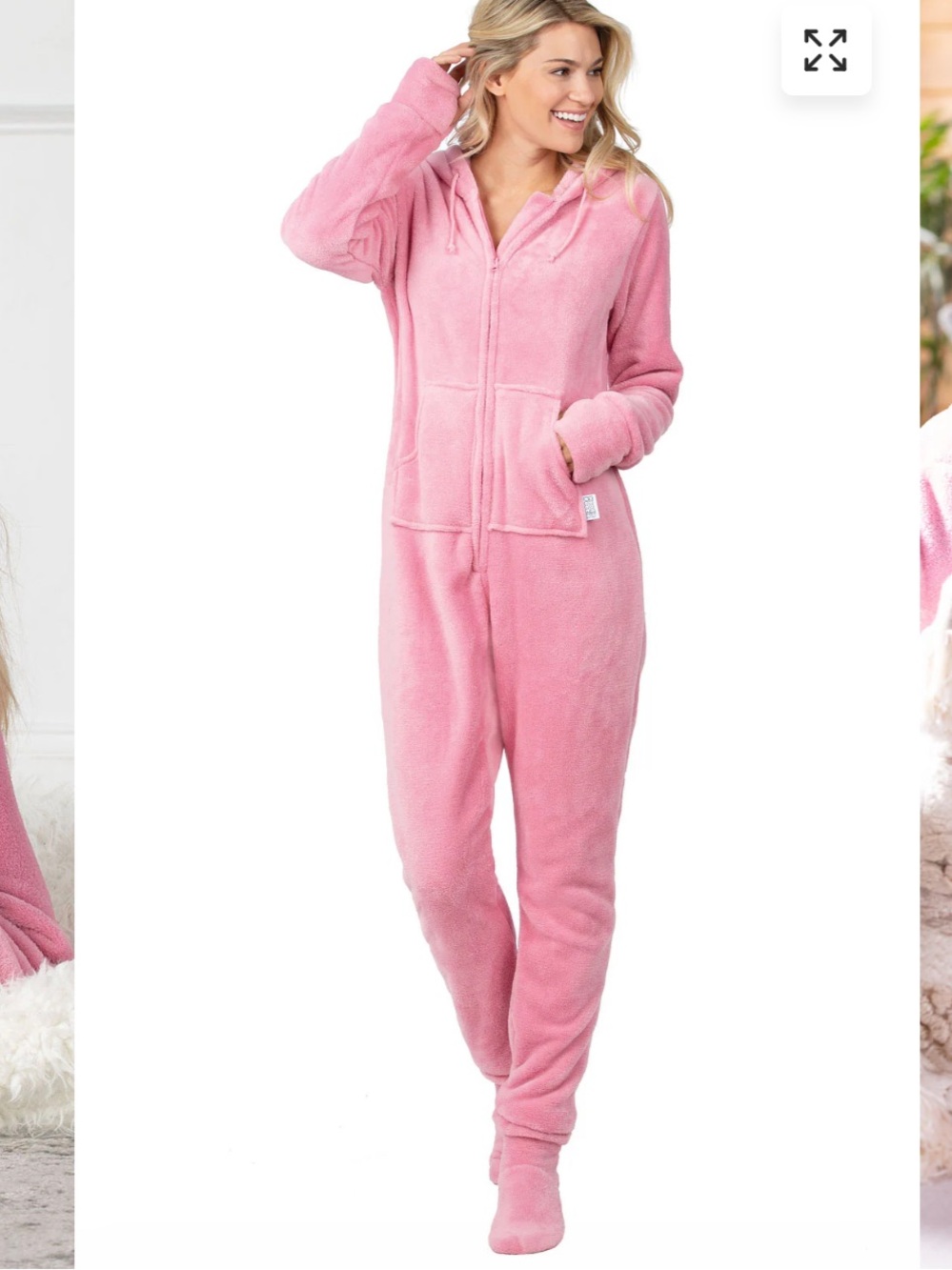 Pink Hoodie-Footie Onesie Pajamas Size M